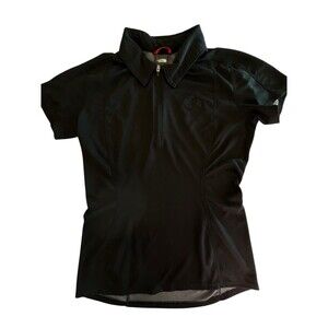 The North Face 1/4 Zip Shirt Womens  Sz Small Black Collared Short Sleeve